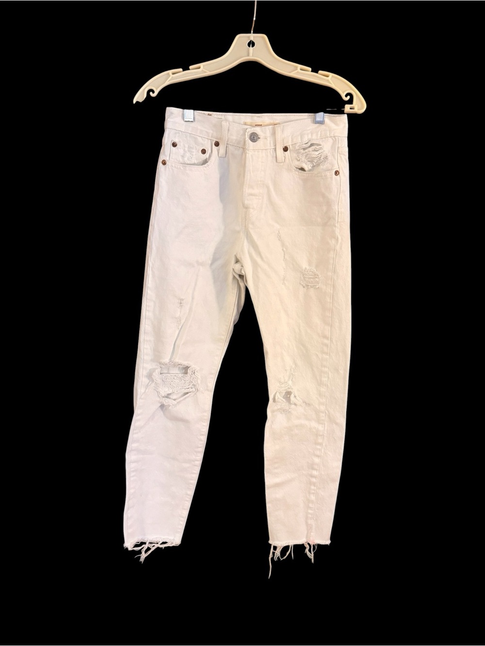Levi’s Premium Wedgie Distressed High-Rise Jeans